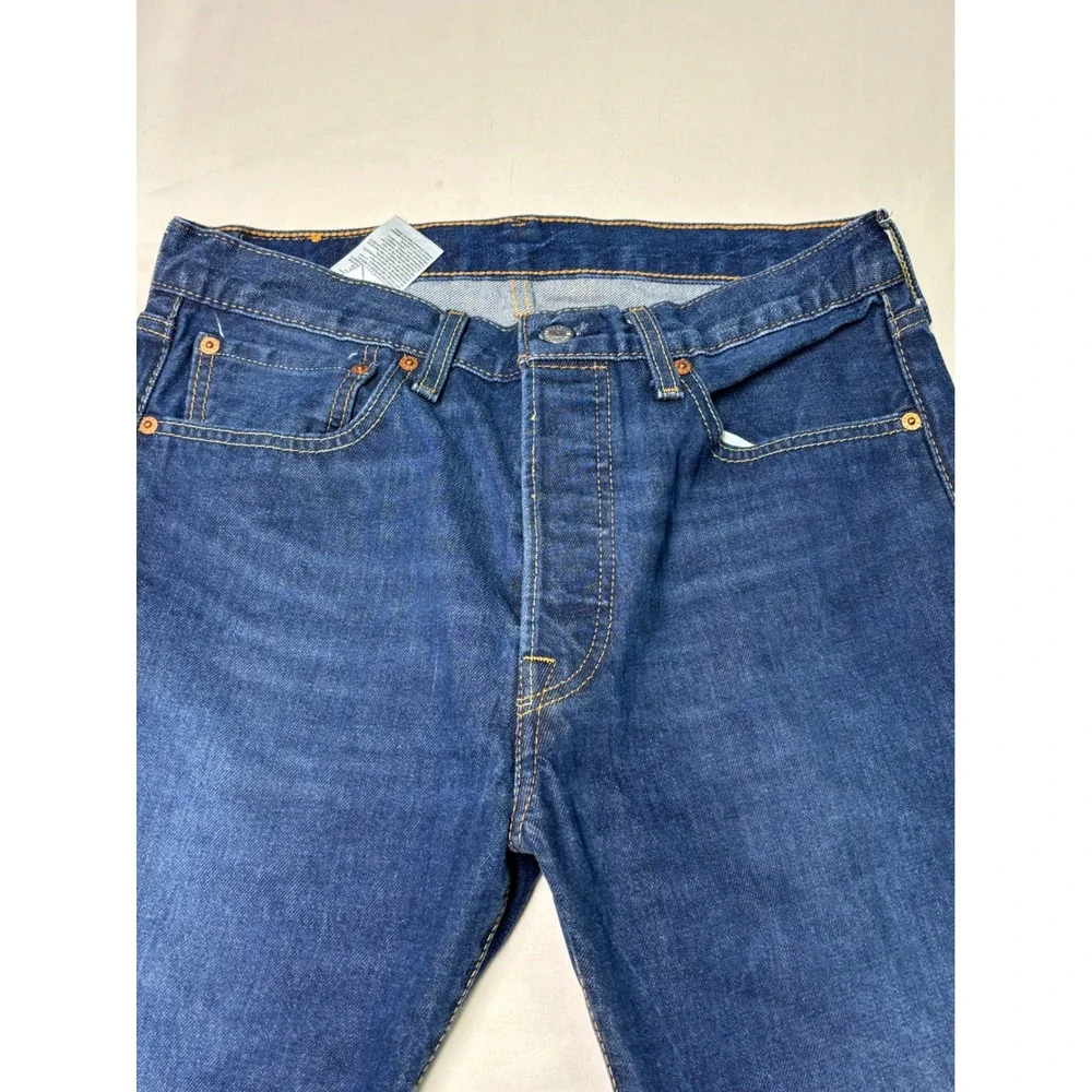 Levi's 501 Mens Dark Wash Button Fly Straight Leg‎ Jeans W32 L29